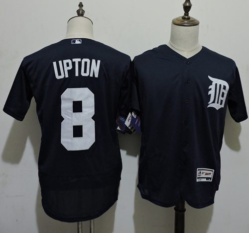 Tigers #8 Justin Upton Navy Blue Flexbase Authentic Collection Stitched MLB Jersey